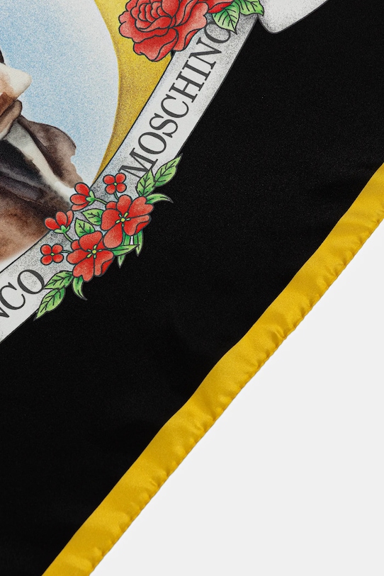Moschino eșarfă de mătase M3295.3548 negru AW25