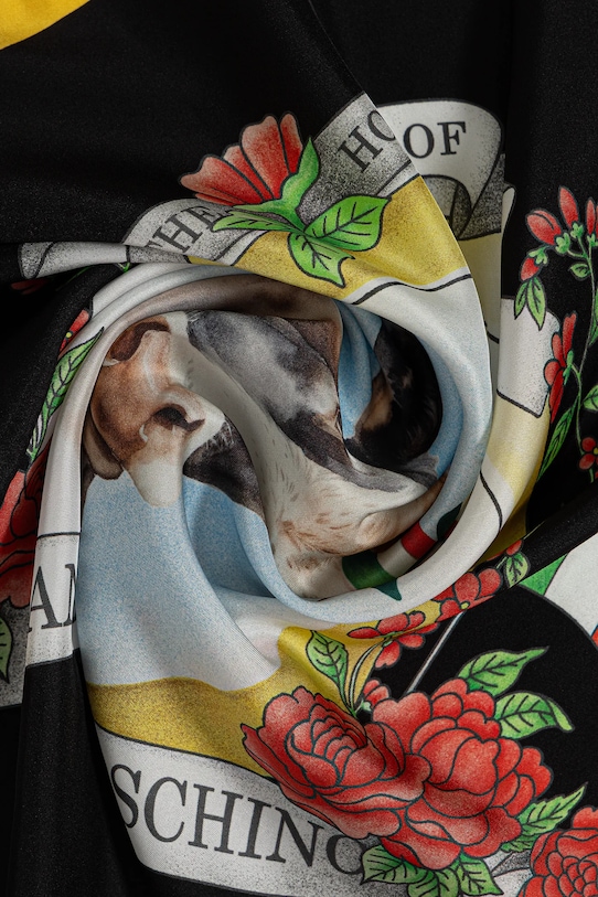 Moschino eșarfă de mătase negru M3295.3548