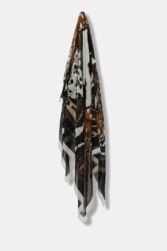Moschino chusta wełniana tkanina czarny M3299.3226
