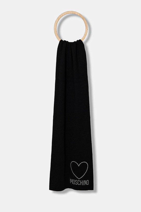 Μάλλινο κασκόλ Moschino μαλλί μαύρο M3333.30839