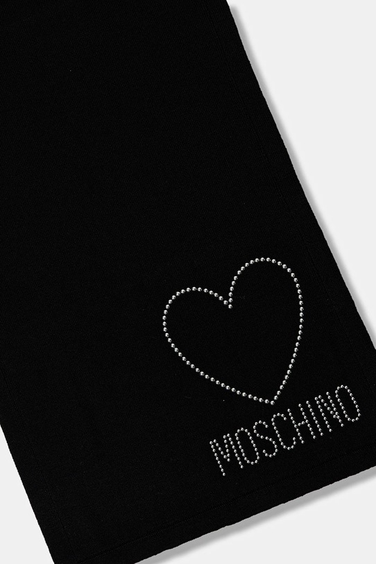 Moschino eșarfă de lână M3333.30839 negru AW25