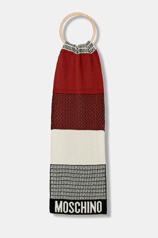 Vlnený šál Moschino s prímesou vlny zelená M3337.30837