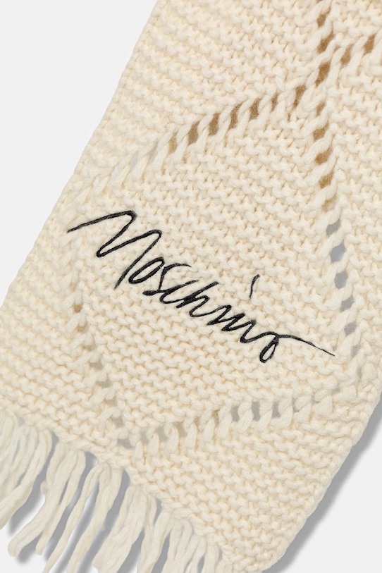 Moschino szalik z wełną M3354.30817 beżowy AW25