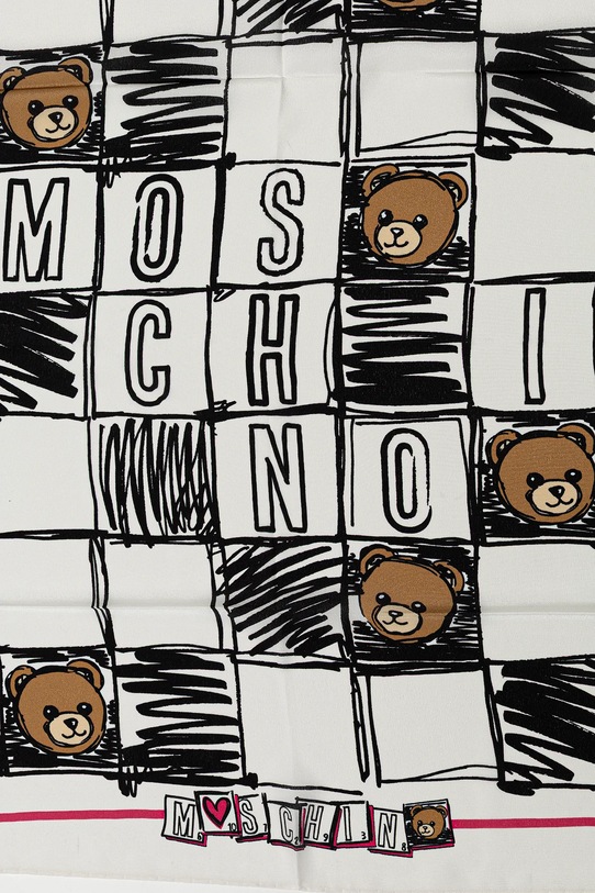 Moschino eșarfă de mătase M5842.50221 alb AW25