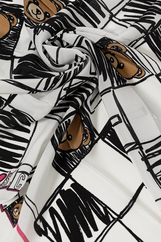 Accesorii Moschino eșarfă de mătase M5842.50221 alb