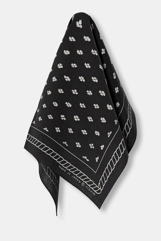 Visvim apaszka z domieszką jedwabiu bandana c/si chambray tkanina czarny 125103003001