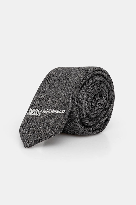 Karl Lagerfeld Jeans krawat bawełniany wzorzyste szary A4W33086