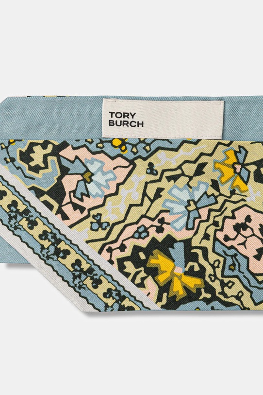 Akcesoria Tory Burch apaszka jedwabna Dream Paisley Silk 177165.960 niebieski