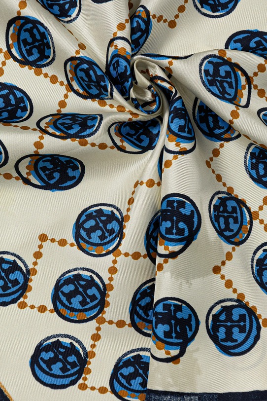 Akcesoria Tory Burch apaszka jedwabna Stamped T Monogram 178248.100 beżowy