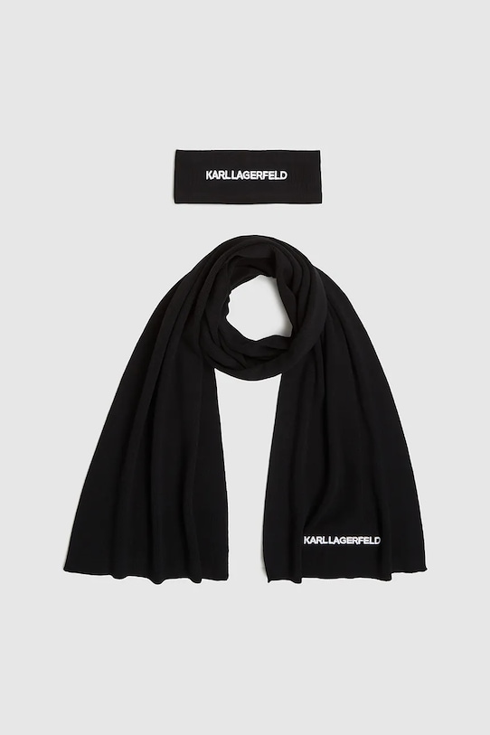 Karl Lagerfeld fular tricotaj negru A4W33027