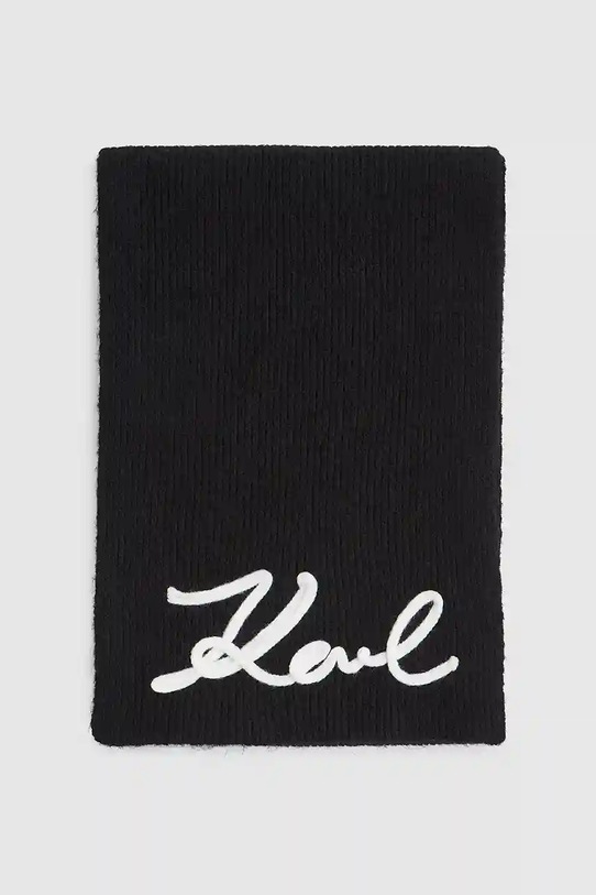 Kratki šal s primjesom vune Karl Lagerfeld A4W33028 crna AW25
