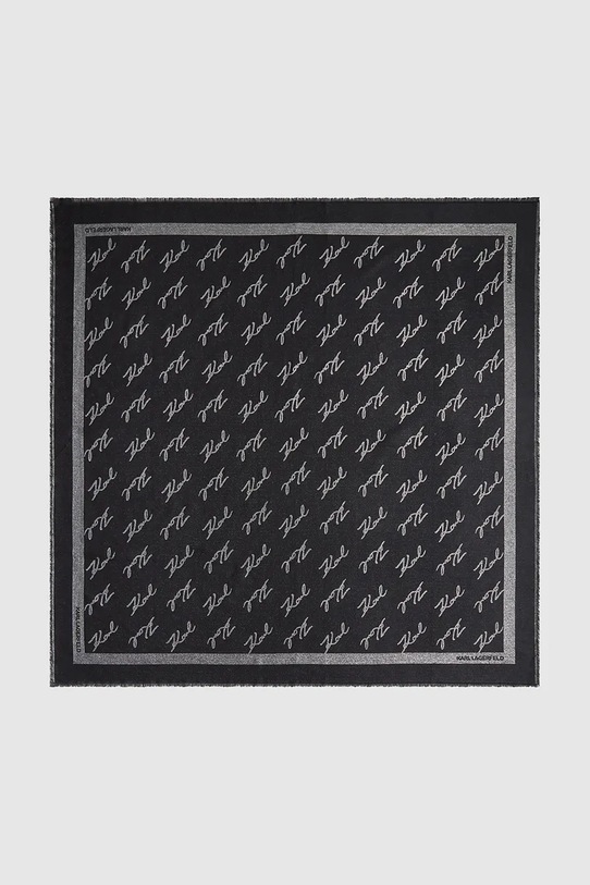 Karl Lagerfeld chusta z dodatkiem jedwabiu A4W33034 czarny AW25