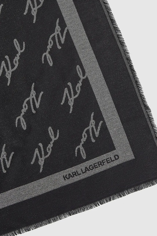 Karl Lagerfeld chusta z dodatkiem jedwabiu czarny A4W33034