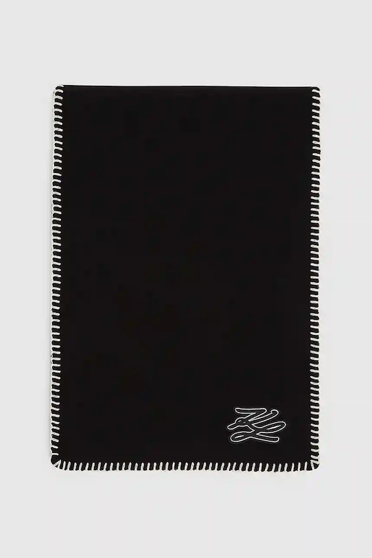 Вълнен шал Karl Lagerfeld K/AUTOGRAPH A4W33114 черен AW25