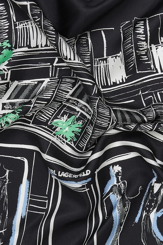 Karl Lagerfeld chusta jedwabna K/SKETCH czarny A4W33115