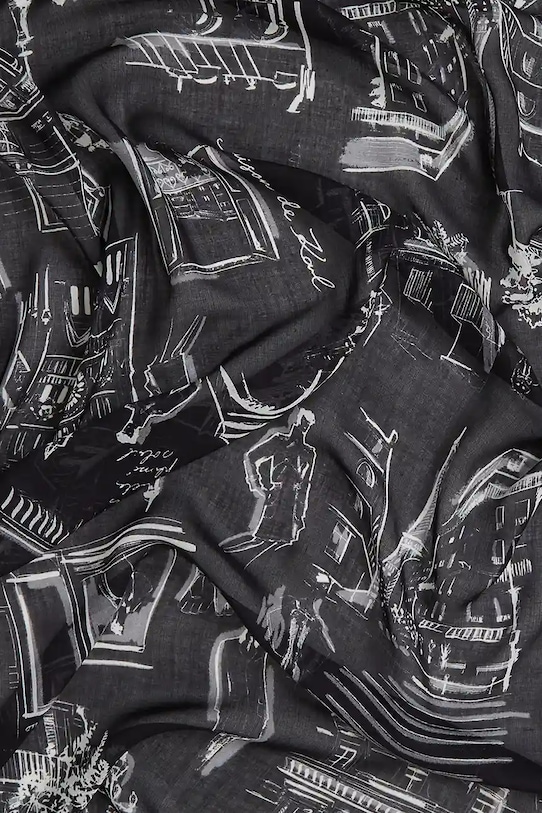 Шовкова хустка Karl Lagerfeld K/SKETCH чорний A4W33116