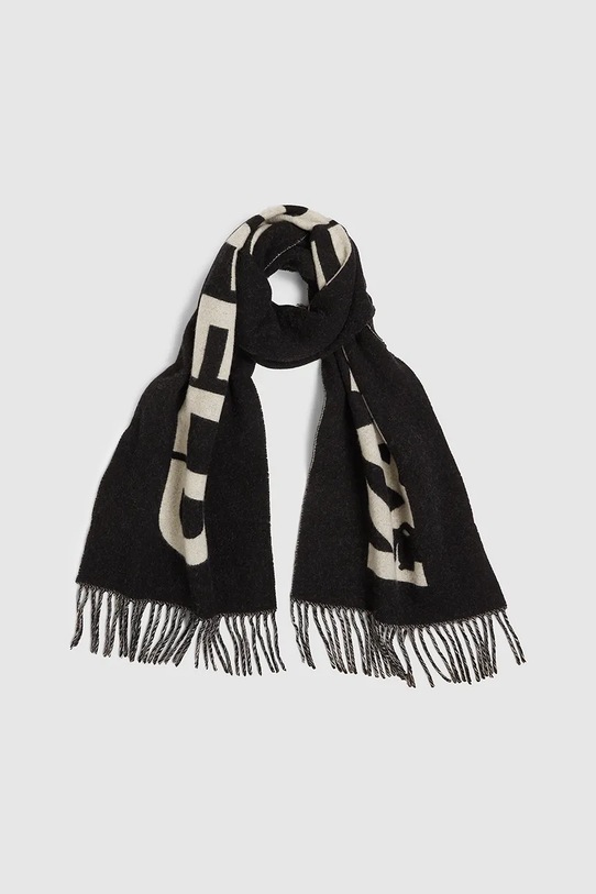 Šál s prímesou vlny Karl Lagerfeld A4W33125 čierna AW25