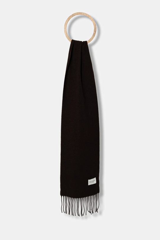 Vlněná šála Marc O'Polo pletenina hnědá 508805102065