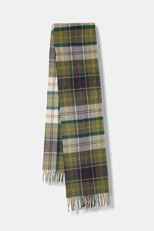 Barbour szalik wełniany tkanina zielony LSC0477