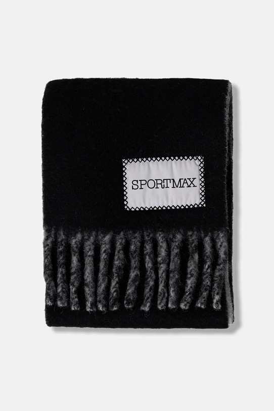 Sportmax szalik z dodatkiem wełny TENUE 2522546012600 czarny AW25