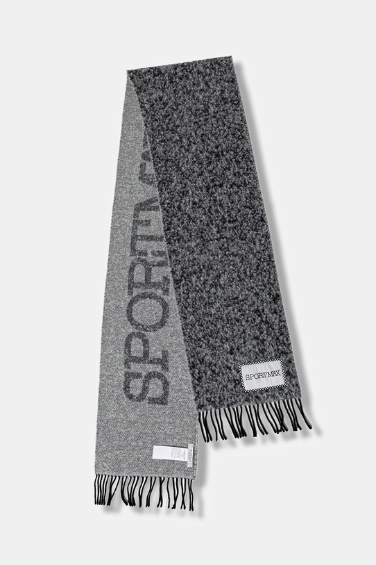 Sportmax szalik z dodatkiem wełny LIRICHE tkanina czarny 2522546022600