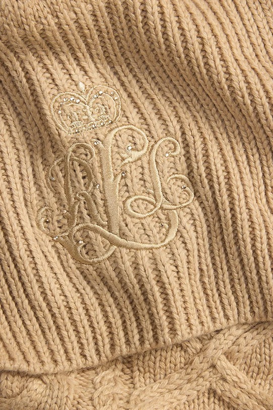 Akcesoria Lauren Ralph Lauren szalik z dodatkiem wełny 454P04467 beżowy