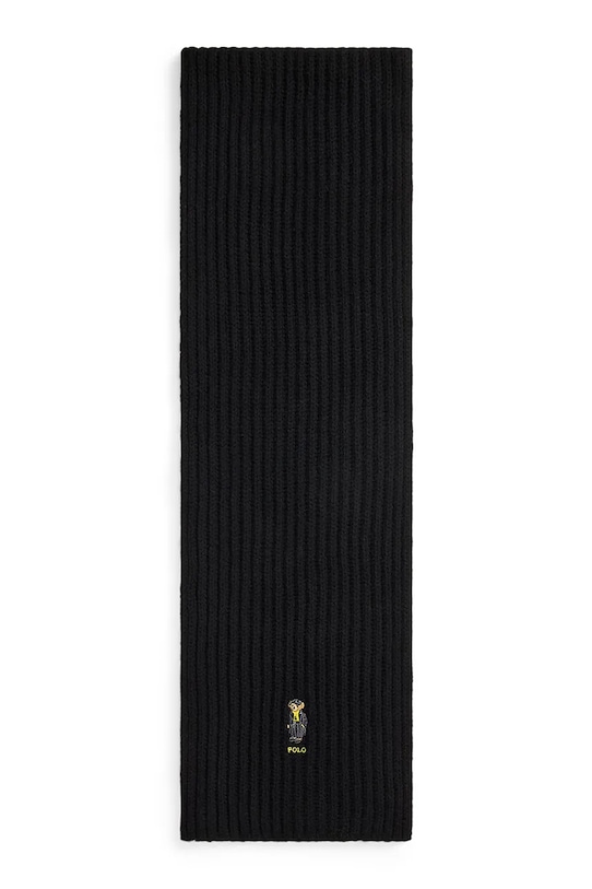 Polo Ralph Lauren szalik z dodatkiem wełny 455P04660 czarny AW25