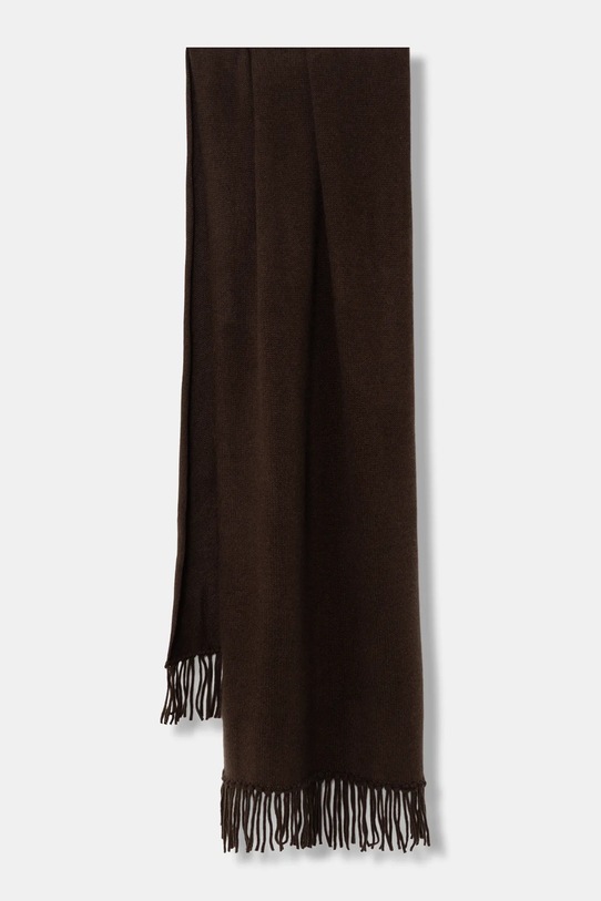 FROM FUTURE szalik kaszmirowy dzianina brązowy AEC02480