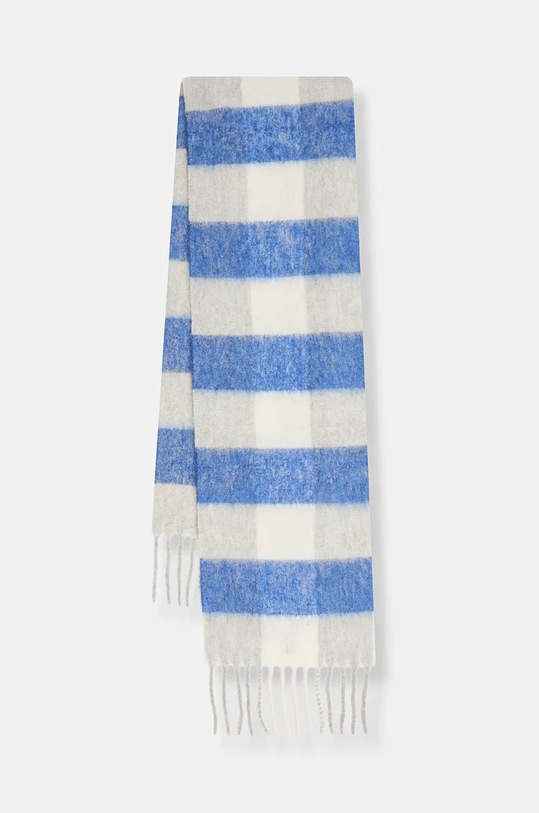 WRSTBHVR szalik z domieszką wełny Rania dzianina niebieski U9725AL.3042