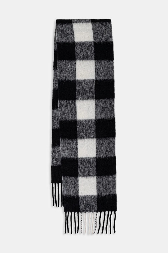 WRSTBHVR szalik z domieszką wełny Rania dzianina czarny U9725AL.3042