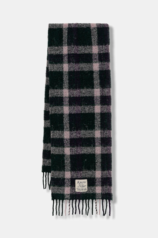 Шарф с добавлением шерсти United Colors of Benetton ткань зелёный 62QJDU027