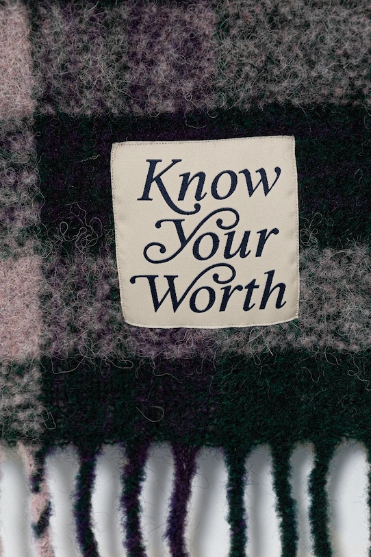 Αξεσουάρ Κασκόλ με προσθήκη μαλλιού United Colors of Benetton 62QJDU027 τιρκουάζ