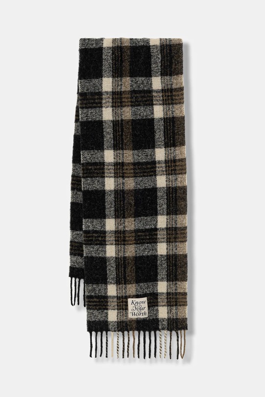 Šal s dodatkom vune United Colors of Benetton Planet friendly crna 62QJDU027