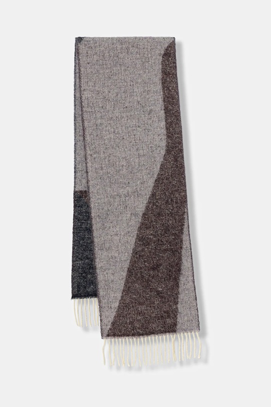 Šála s přídavkem vlny United Colors of Benetton látka hnědá 64G8DU024