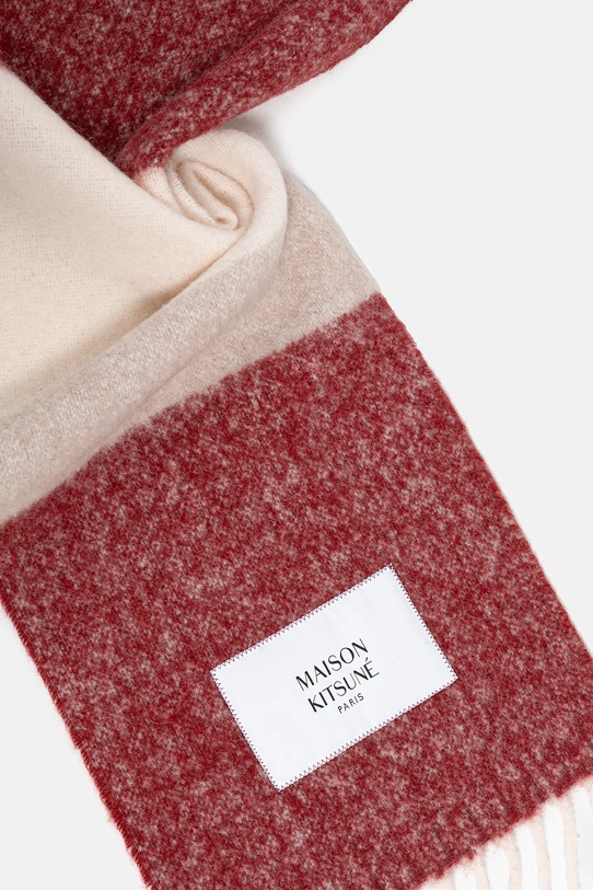 Dodaci Šal s dodatkom vune Maison Kitsuné Alpaca Striped PM06203WA0022 bordo