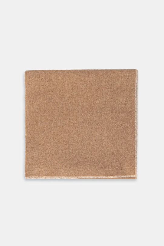 Maison Kitsuné eșarfă cu lână Handwriting PM06202WB0038 maro AW25