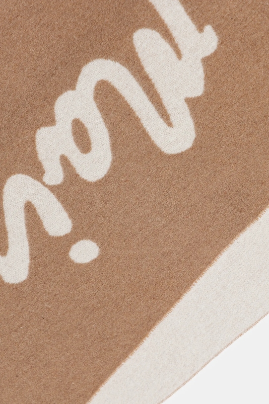 Accesorii Maison Kitsuné eșarfă cu lână Handwriting PM06202WB0038 maro