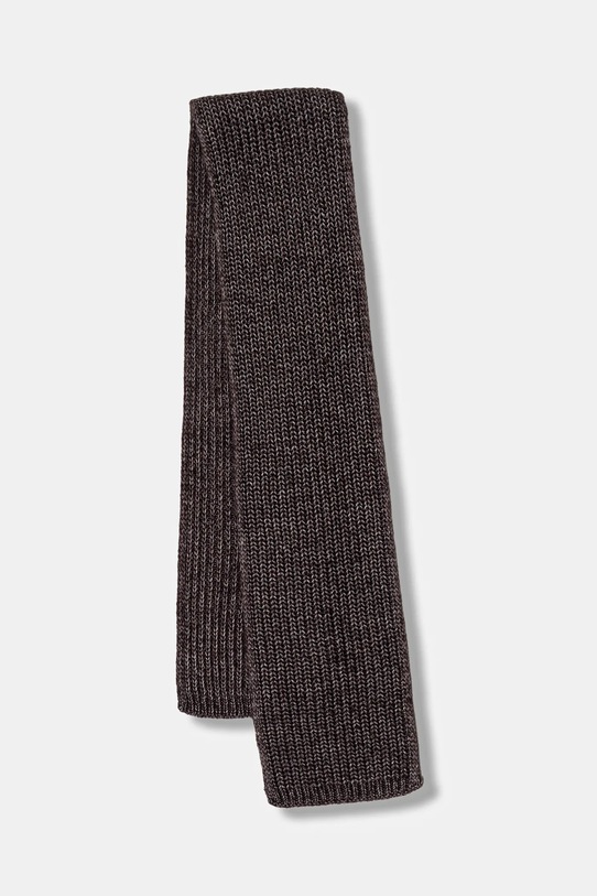 Sisley szalik z dodatkiem wełny dzianina brązowy 1H5BLU00Z