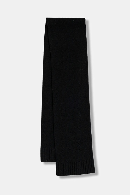 Coach eșarfă cu lână tricotaj negru 29CCL86