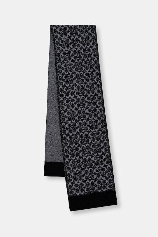 Coach eșarfă cu lână tricotaj negru 29COWC540468