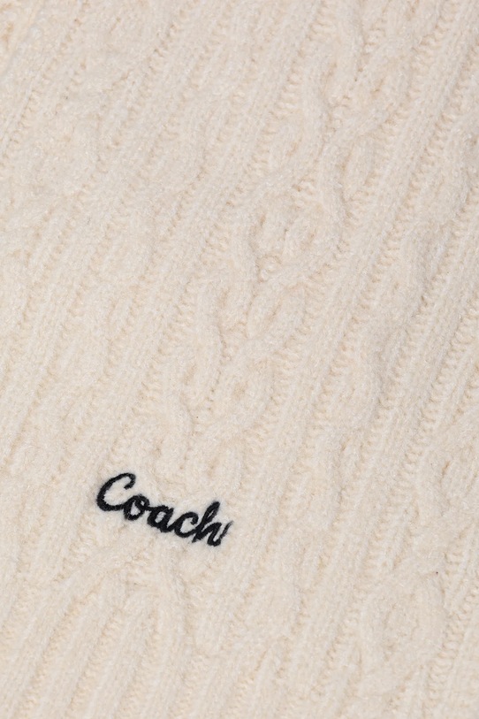 Akcesoria Coach szalik z domieszką wełny 29CCL89 beżowy