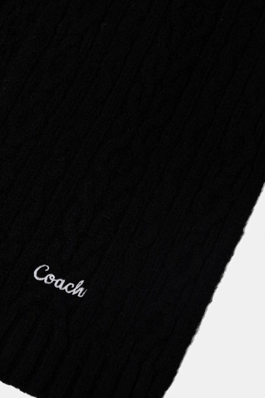 Akcesoria Coach szalik z domieszką wełny 29CCL89 czarny