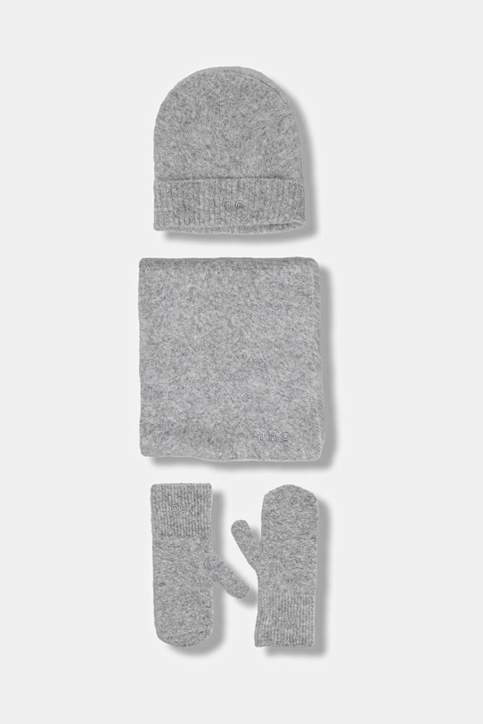 IRO czapka, szalik i rękawiczki 3-pack aplikacja szary WM52COMBAN
