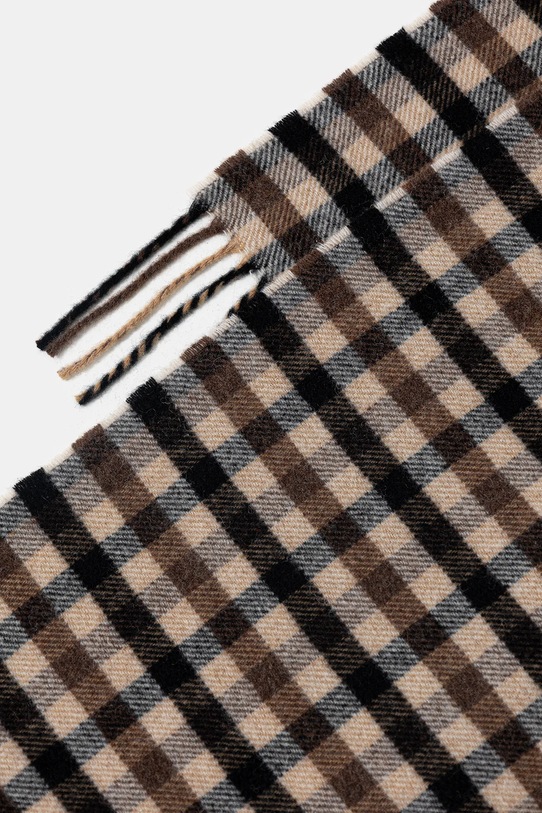 Akcesoria GANNI szalik wełniany Graphic Wool A6668 brązowy