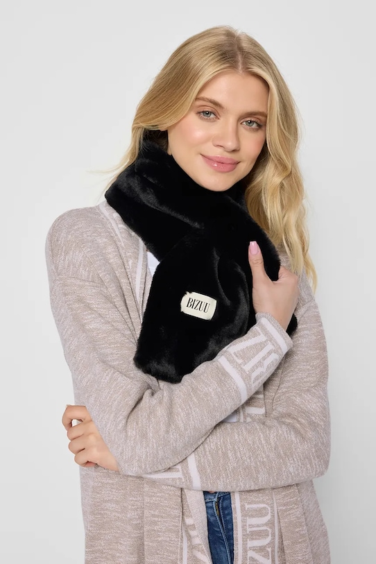 Akcesoria Bizuu szalik FLUFFY FLUFFY.CZARNY czarny