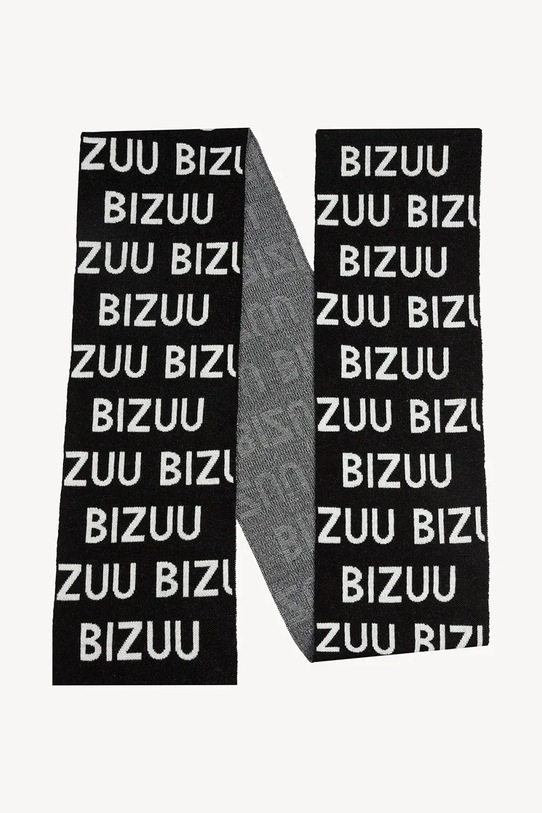 Bizuu szalik z dodatkiem wełny LOGGU dzianina czarny LOGGU.CZARNY