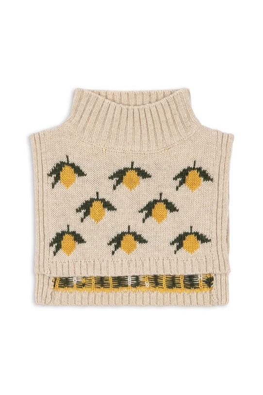 Konges Sløjd komin z dodatkiem wełny dziecięcy BELOU LEMON KNIT NECKWARMER. średniej grubości beżowy KS101425.9BYA