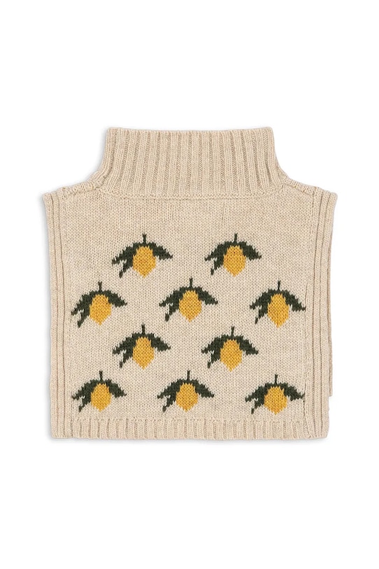 Konges Sløjd komin z dodatkiem wełny dziecięcy BELOU LEMON KNIT NECKWARMER. KS101425.9BYA beżowy AW25