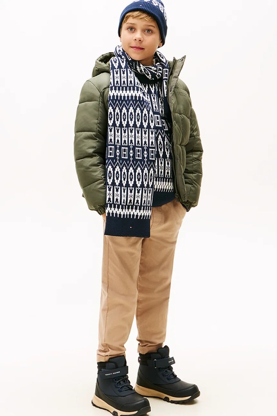 Детский хлопковый шарф Tommy Hilfiger хлопок тёмно-синий KB0KB10133.9BYA