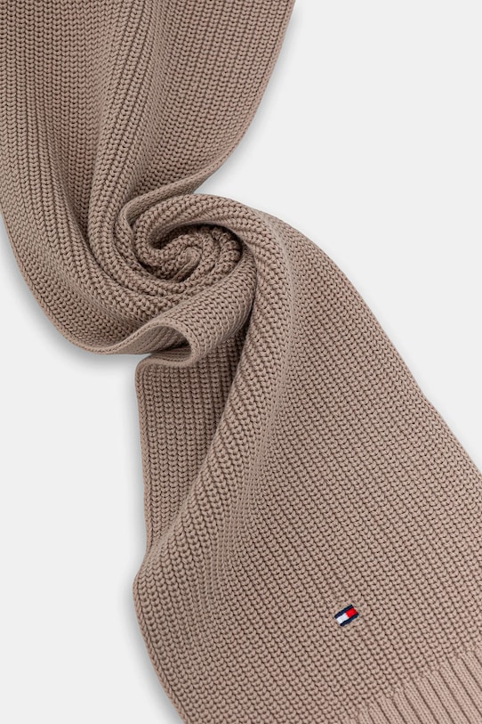 Tommy Hilfiger szalik bawełniany dziecięcy AU0AU02010.9BYA beżowy AW25